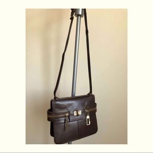 Brown leather Max Mara shoulder strap purse